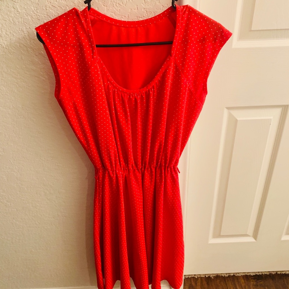 SOLD 8/26 Medium Red Polka Dot Dress